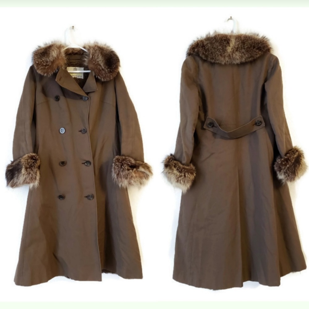 🔥Aquascutum vintage fur trim women's trench coat - Picture 1 of 8